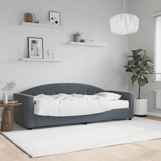 Sofá-cama, Sofá conversível com colchão 80x200 cm veludo cinzento-escuro