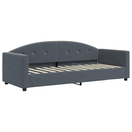 Sofá-cama, Sofá conversível com colchão 80x200 cm veludo cinzento-escuro