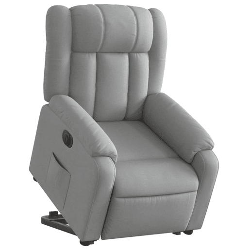 Poltrona reclinável - Poltrona relax elétrica tecido cinzento-claro