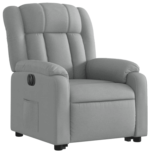 Poltrona reclinável - Poltrona relax elétrica tecido cinzento-claro