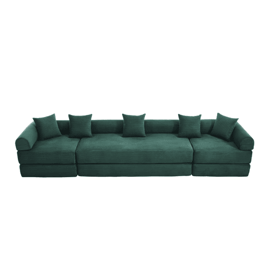 Sofá modular de 4 lugares - Com arrumação, funcionalidade modular, adequado para animais de estimação - Esmeralda Sofá modular de 4 lugares - Com arrumação, funcionalidade modular, adequado para animais de estimação - Esmeralda