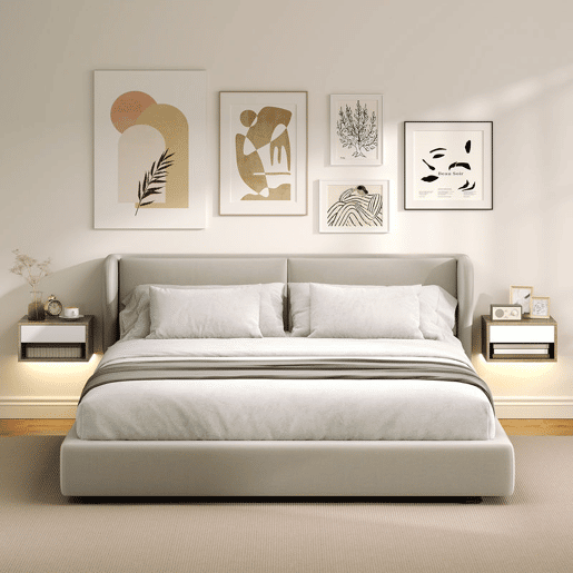 HOMCOM Conjunto de 2 Mesas de Cabeceira Flutuantes com Luzes LED RGB Controlo por APP Mesas de Cabeceira para Quarto com Gaveta Prateleira Aberta 37x32x21 cm Madeira e Branco HOMCOM Conjunto de 2 Mesas de Cabeceira Flutuantes com Luzes LED RGB Controlo por APP Mesas de Cabeceira para Quarto com Gaveta Prateleira Aberta 37x32x21 cm Madeira e Branco