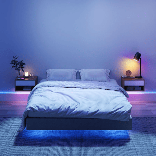 HOMCOM Conjunto de 2 Mesas de Cabeceira Flutuantes com Luzes LED RGB Controlo por APP Mesas de Cabeceira para Quarto com Gaveta Prateleira Aberta 37x32x21 cm Madeira e Branco HOMCOM Conjunto de 2 Mesas de Cabeceira Flutuantes com Luzes LED RGB Controlo por APP Mesas de Cabeceira para Quarto com Gaveta Prateleira Aberta 37x32x21 cm Madeira e Branco