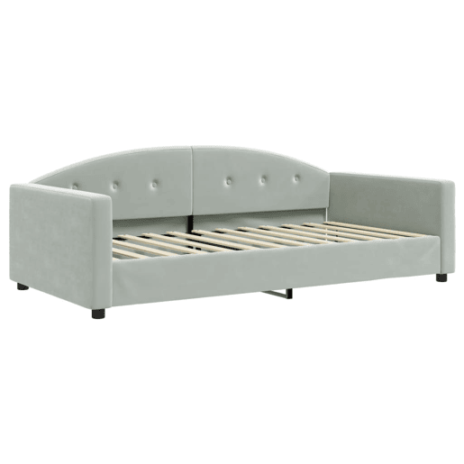 Sofá-cama, Sofá conversível 100x200 cm veludo cinzento-claro Sofá-cama, Sofá conversível 100x200 cm veludo cinzento-claro