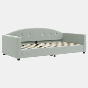 Sofá-cama, Sofá conversível 100x200 cm veludo cinzento-claro
