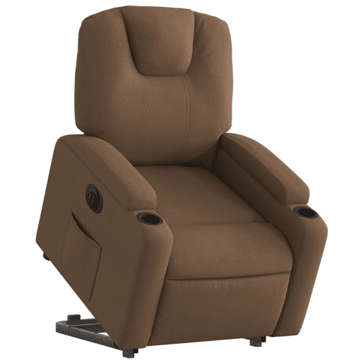 Poltrona reclinável - Poltrona relax elétrica tecido castanho