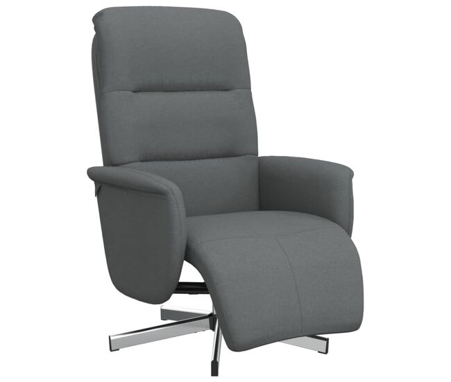 Sillón reclinable - sillón relax con reposapiés tela gris oscuro