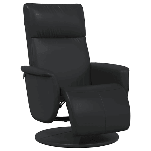 Cadeira reclinável - Poltrona relax com apoio de pés couro artificial preto