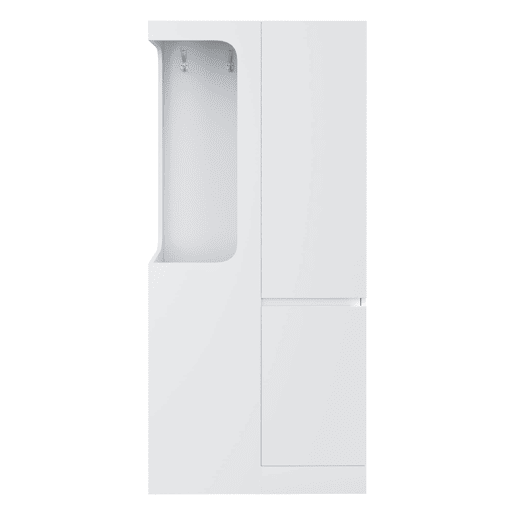 Armário 70x40x170 cm - 1 porta, gavetas e prateleiras, zona aberta para roupa - Branco Armário 70x40x170 cm - 1 porta, gavetas e prateleiras, zona aberta para roupa - Branco