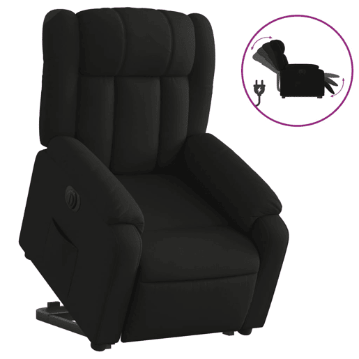 Poltrona reclinável - Poltrona relax elétrica tecido preto