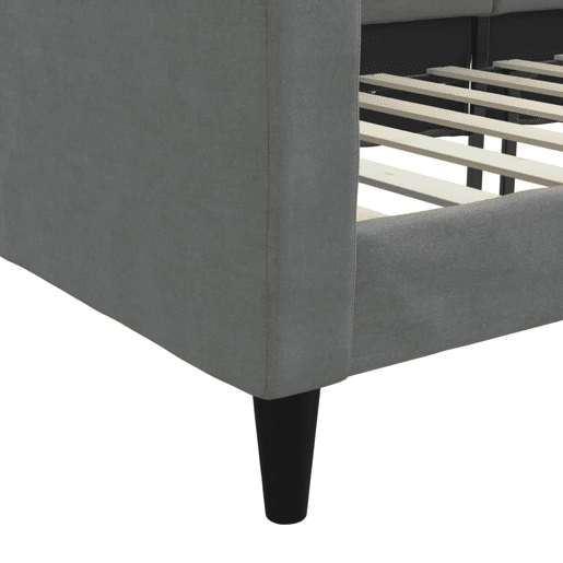 Sofá-cama, Sofá conversível 90x200 cm tecido cinzento-escuro