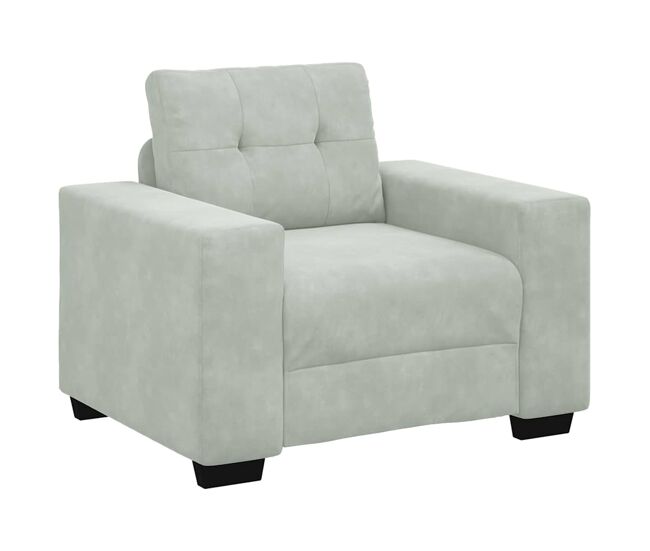 Sillón sofá - sofá individual gris claro 60 cm terciopelo