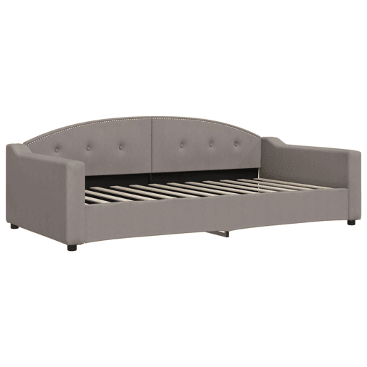 Sofá-cama, Sofá conversível 100x200 cm tecido cinzento-acastanhado