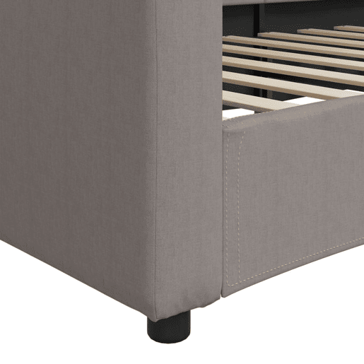 Sofá-cama, Sofá conversível 100x200 cm tecido cinzento-acastanhado