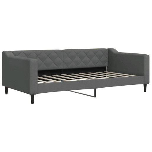 Sofá-cama, Sofá conversível 90x190 cm tecido cinzento-escuro