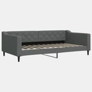 Sofá-cama, Sofá conversível 100x200 cm tecido cinzento-escuro