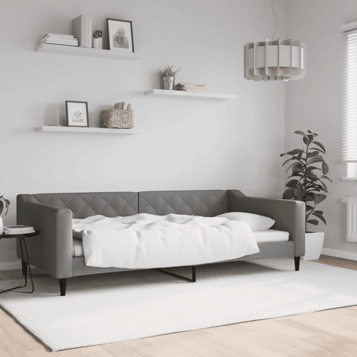 Sofá-cama, Sofá conversível 100x200 cm tecido cinzento-escuro Sofá-cama, Sofá conversível 100x200 cm tecido cinzento-escuro