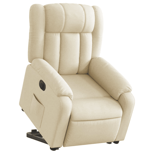 Poltrona reclinável - Poltrona relax elétrica tecido cor creme