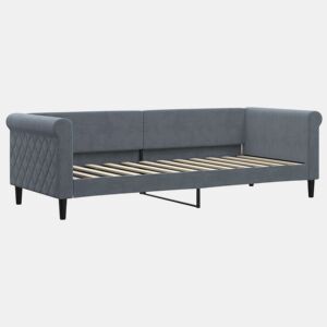 Sofá-cama, Sofá conversível 80x200 cm veludo cinzento-escuro