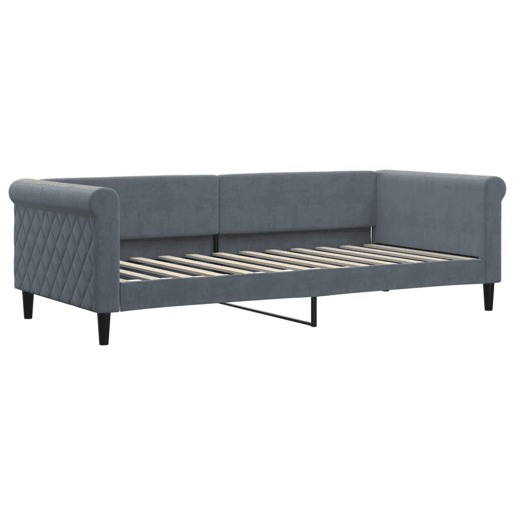 Sofá-cama, Sofá conversível 90x200 cm veludo cinzento-escuro