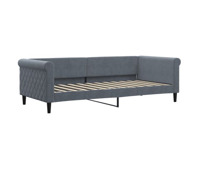 Sofá cama - sofá convertible sin colchón terciopelo gris oscuro 90x200 cm