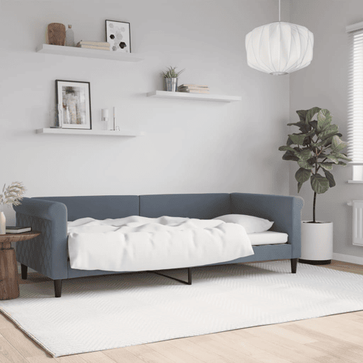 Sofá-cama, Sofá conversível 90x200 cm veludo cinzento-escuro