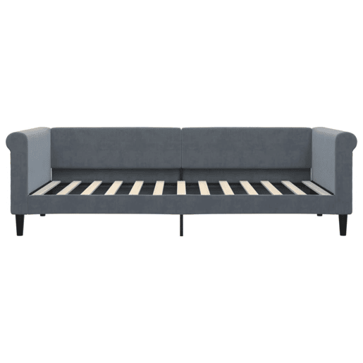 Sofá-cama, Sofá conversível 90x200 cm veludo cinzento-escuro