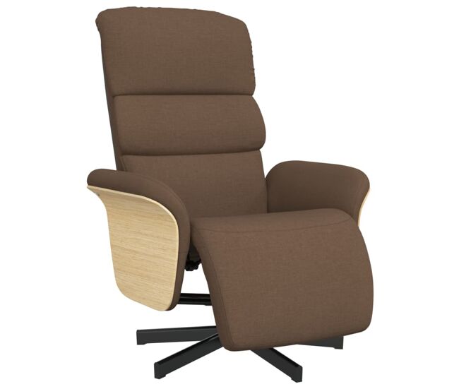 Sillón reclinable - sillón relax con reposapiés tela marrón