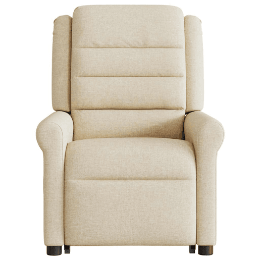 Poltrona elétrica elevatória massagens - Poltrona relax tecido creme Poltrona elétrica elevatória massagens - Poltrona relax tecido creme