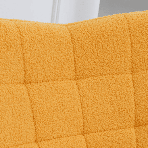 HOMCOM Poltrona Baloiço Poltrona de Sala de Estar Oscilação de 40° com Pés de Madeira de Faia e Estrutura de Aço para Dormitório Carga Máxima 120 kg 71x98x101 cm Amarelo