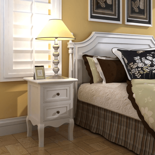 Mesa De Cabeceira - Mesinha De Cabeceira com 2 gavetas MDF branco
