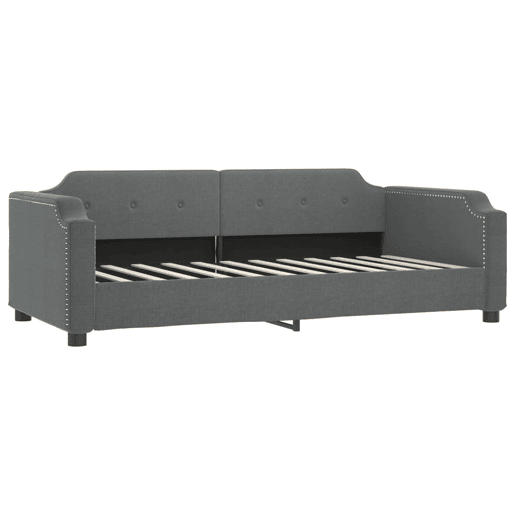 Sofá-cama, Sofá conversível 100x200 cm tecido cinzento-escuro Sofá-cama, Sofá conversível 100x200 cm tecido cinzento-escuro