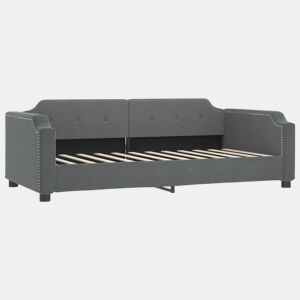 Sofá-cama, Sofá conversível 100x200 cm tecido cinzento-escuro