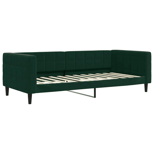 Sofá-cama, Sofá conversível 90x200 cm veludo verde-escuro