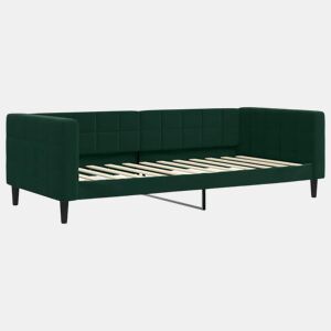 Sofá-cama, Sofá conversível 90x200 cm veludo verde-escuro