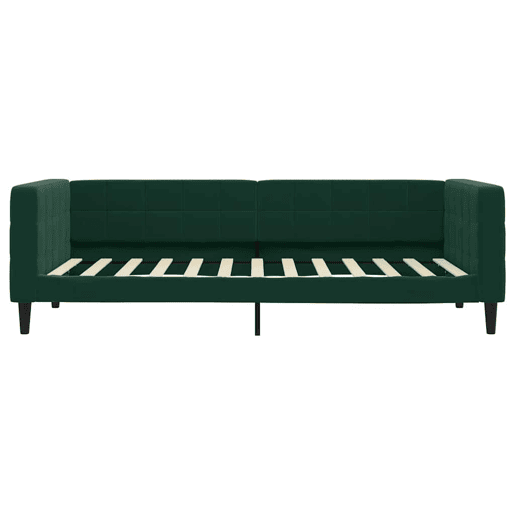 Sofá-cama, Sofá conversível 90x200 cm veludo verde-escuro
