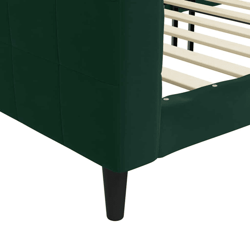 Sofá-cama, Sofá conversível 90x200 cm veludo verde-escuro