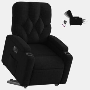 Poltrona reclinável - Poltrona relax elétrica tecido preto