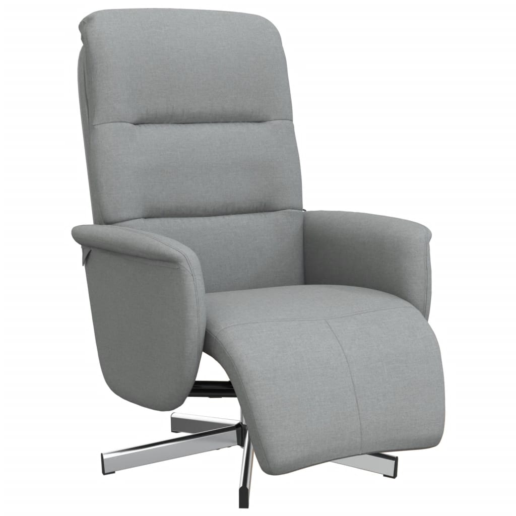 Sillón reclinable - sillón relax con reposapiés tela gris claro