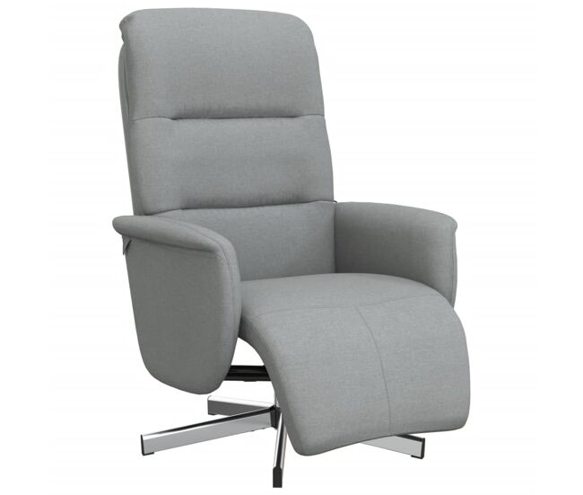 Sillón reclinable - sillón relax con reposapiés tela gris claro