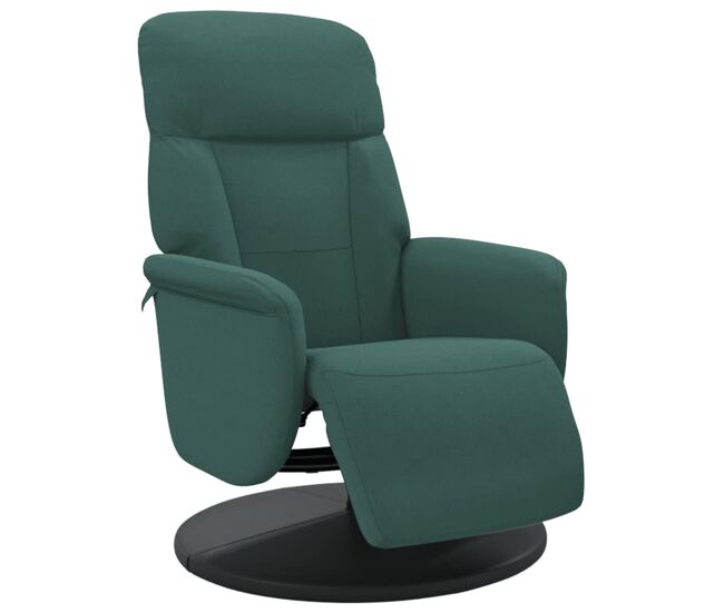 Sillón reclinable - sillón relax con reposapiés terciopelo verde oscuro