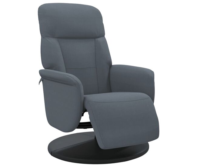 Sillón reclinable - sillón relax con reposapiés terciopelo gris oscuro