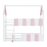 Beliche infantil 90x200 cm - Design em forma de casa com grades altas - Rosa