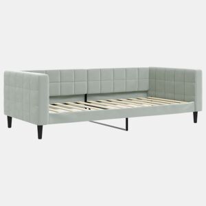 Sofá-cama, Sofá conversível 90x200 cm veludo cinzento-claro