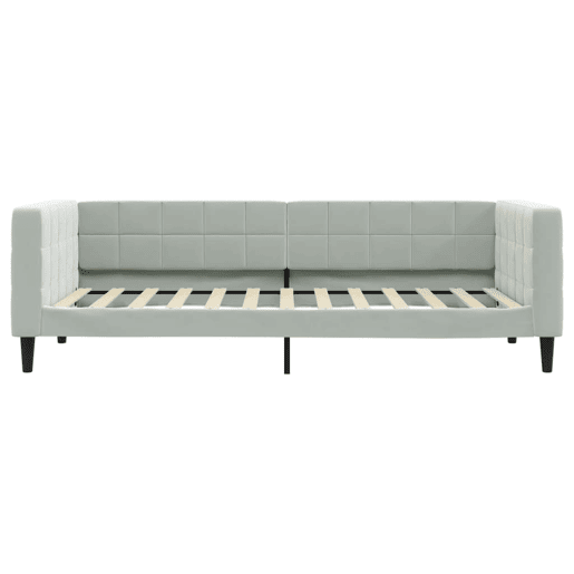Sofá-cama, Sofá conversível 90x200 cm veludo cinzento-claro Sofá-cama, Sofá conversível 90x200 cm veludo cinzento-claro