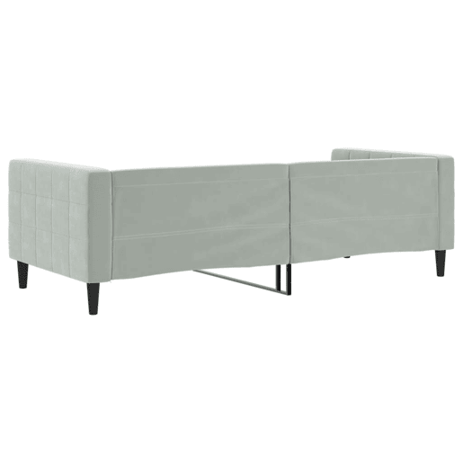 Sofá-cama, Sofá conversível 90x200 cm veludo cinzento-claro Sofá-cama, Sofá conversível 90x200 cm veludo cinzento-claro
