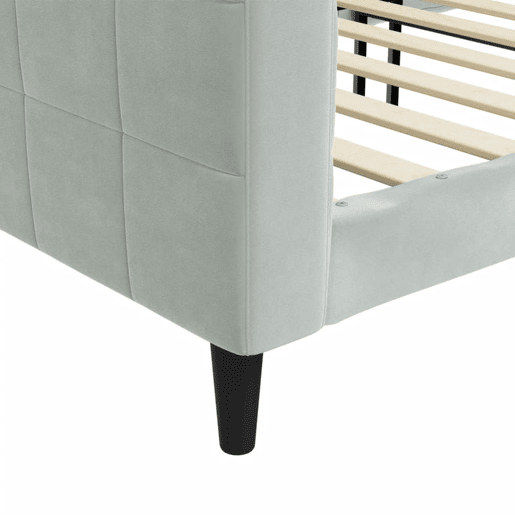 Sofá-cama, Sofá conversível 90x200 cm veludo cinzento-claro Sofá-cama, Sofá conversível 90x200 cm veludo cinzento-claro
