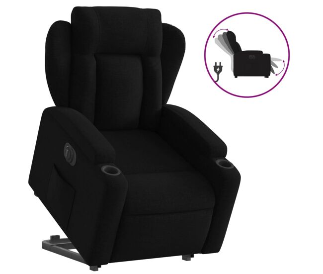 Sillón eléctrico reclinable elevable - sillón relax de tela negro