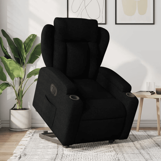 Poltrona reclinável - Poltrona relax elétrica tecido preto