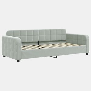 Sofá-cama, Sofá conversível 90x200 cm veludo cinzento-claro